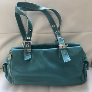 Perlina Teal Leather bag